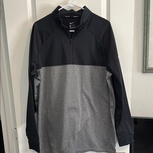 Nike Black and Gray Performance Jacket with Quarter-Zip